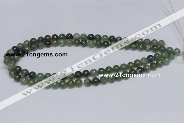 CAB384 15.5 inches 8mm round moss agate gemstone beads wholesale