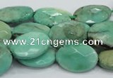 CAB39 15.5 inches 13*18mm faceted oval green grass agate beads