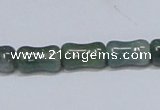 CAB395 15.5 inches 8*14mm bamboo shape moss agate gemstone beads