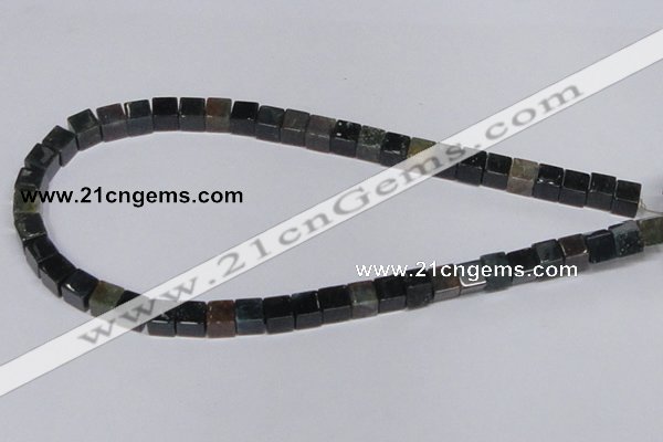 CAB397 15.5 inches 8*8mm cube moss agate gemstone beads wholesale