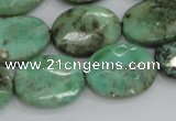 CAB40 15.5 inches 15*20mm faceted oval green grass agate beads