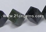 CAB402 15.5 inches 12*12mm inclined cube moss agate gemstone beads