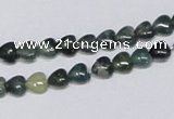 CAB403 15.5 inches 6*6mm heart moss agate gemstone beads wholesale