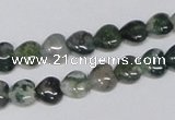 CAB404 15.5 inches 8*8mm heart moss agate gemstone beads wholesale