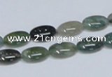 CAB409 15.5 inches 8*12mm oval moss agate gemstone beads wholesale