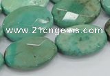 CAB41 15.5 inches 18*25mm faceted oval green grass agate beads