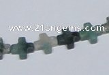 CAB415 15.5 inches 10*10mm cross moss agate gemstone beads