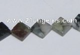 CAB417 15.5 inches 10*10mm diamond moss agate gemstone beads