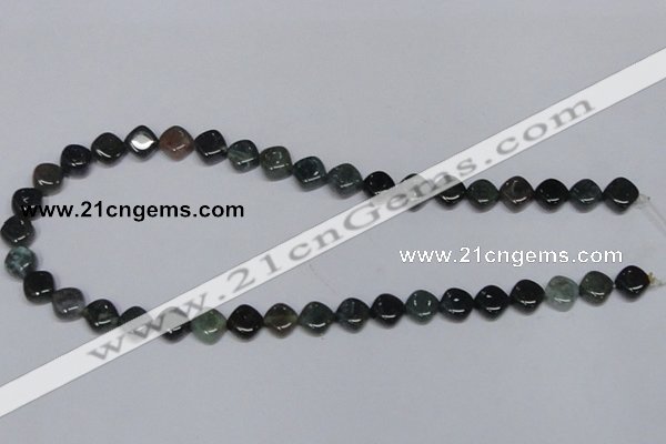 CAB418 15.5 inches 10*10mm rhombic moss agate gemstone beads