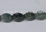 CAB420 15.5 inches 8*12mm twisted rice moss agate gemstone beads