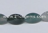 CAB421 15.5 inches 8*16mm twisted rice moss agate gemstone beads