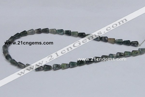 CAB424 15.5 inches 7*10mm faceted teardrop moss agate gemstone beads