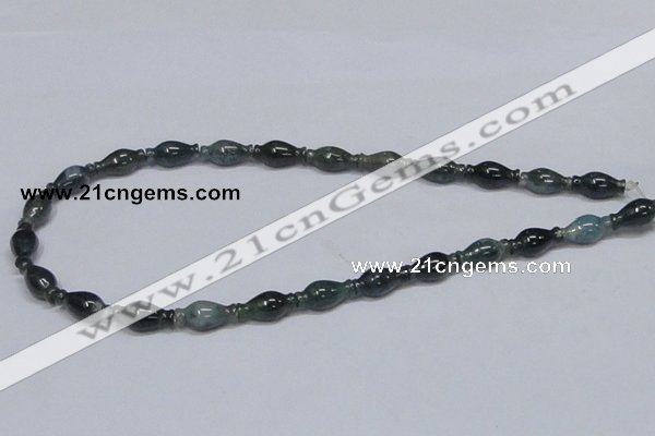 CAB425 15.5 inches 8*16mm vase-shaped moss agate gemstone beads