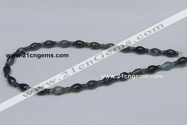 CAB425 15.5 inches 8*16mm vase-shaped moss agate gemstone beads