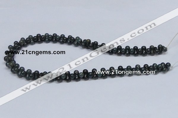 CAB427 15.5 inches 6*12mm bone-shaped moss agate gemstone beads