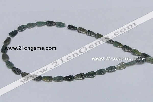 CAB428 15.5 inches 8*12mm leaf-shaped moss agate gemstone beads