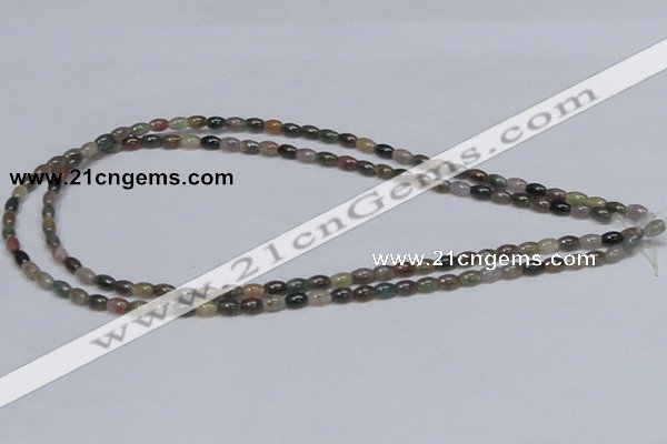 CAB437 15.5 inches 4*6mm rice indian agate gemstone beads wholesale