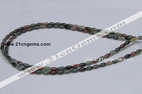 CAB438 15.5 inches 5*8mm rice indian agate gemstone beads wholesale