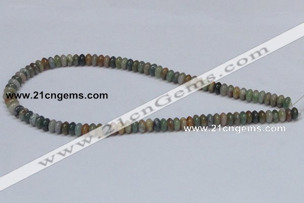 CAB440 15.5 inches 4*8mm rondelle indian agate gemstone beads