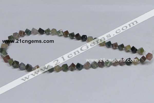 CAB441 15.5 inches 6*6mm inclined cube indian agate gemstone beads