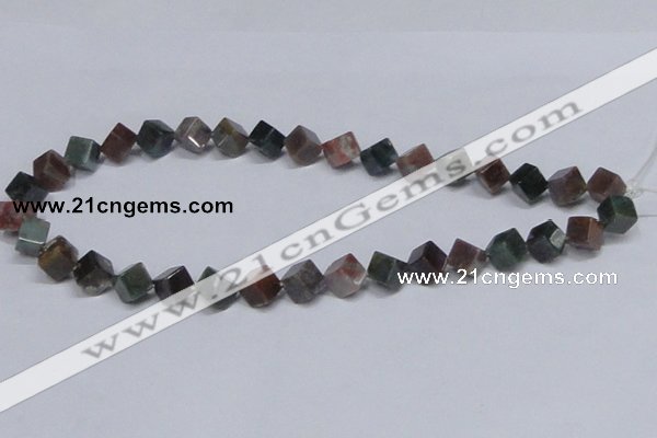 CAB442 15.5 inches 8*8mm inclined cube indian agate gemstone beads