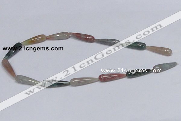 CAB445 15.5 inches 8*30mm teardrop indian agate gemstone beads