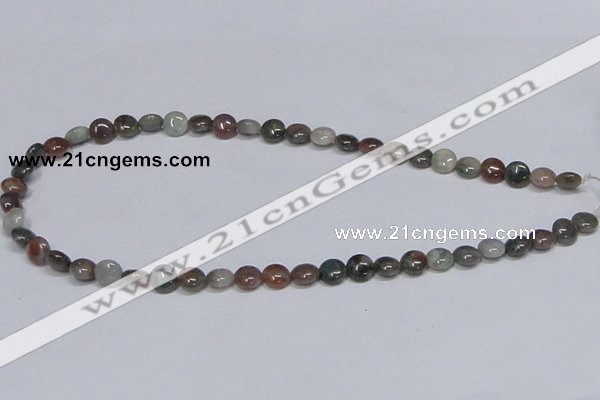 CAB448 15.5 inches 8mm flat round indian agate gemstone beads