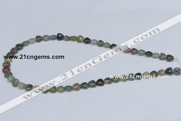 CAB452 15.5 inches 8*8mm heart indian agate gemstone beads