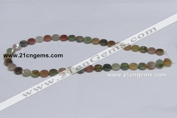 CAB455 15.5 inches 10mm coin indian agate gemstone beads wholesale