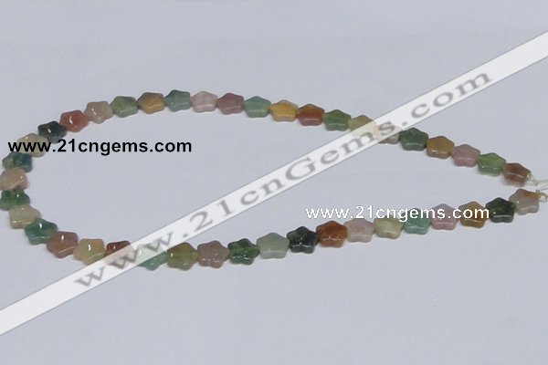 CAB459 15.5 inches 10*10mm star indian agate gemstone beads wholesale