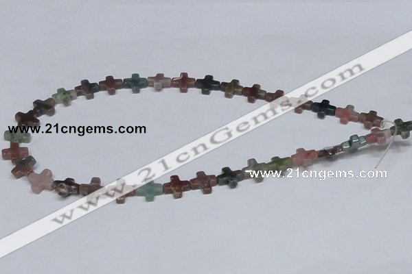 CAB461 15.5 inches 12*12mm cross indian agate gemstone beads