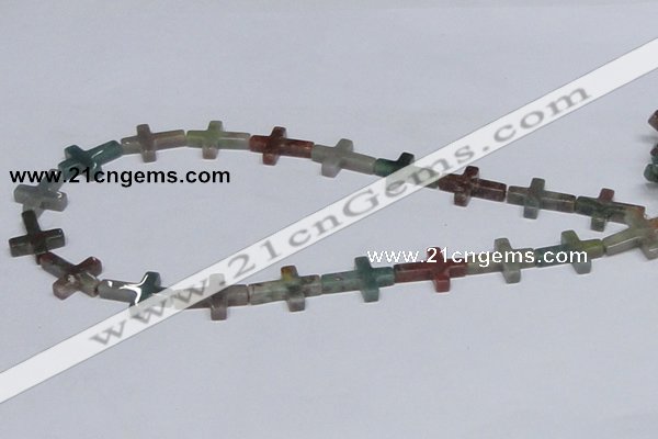 CAB462 15.5 inches 15*20mm cross indian agate gemstone beads