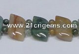 CAB468 15.5 inches horse eye & round double-drilled indian agate beads