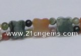 CAB469 15.5 inches flower & round double-drilled indian agate beads