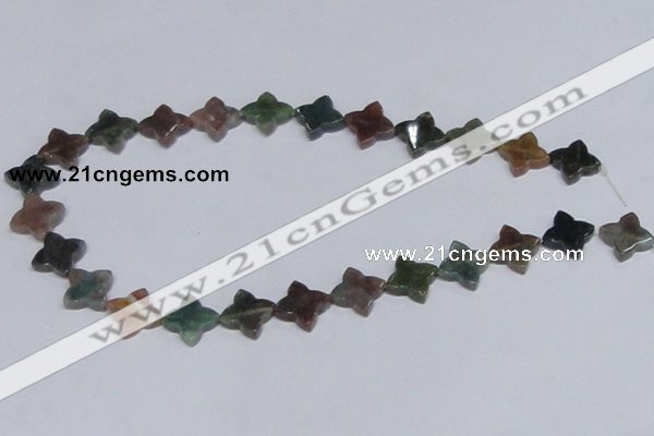 CAB472 15.5 inches 12*12mm flower form indian agate gemstone beads