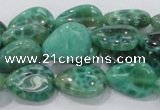 CAB55 15.5 inches 13*18mm flat teardrop peafowl agate gemstone beads