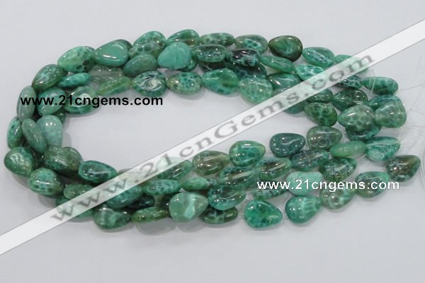 CAB55 15.5 inches 13*18mm flat teardrop peafowl agate gemstone beads