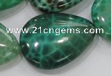 CAB56 15.5 inches 30*40mm flat teardrop peafowl agate gemstone beads