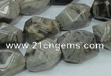 CAB568 15.5 inches 15*20mm nuggets silver needle agate gemstone beads