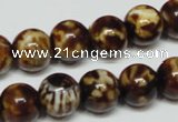 CAB611 15.5 inches 12mm round leopard skin agate beads wholesale