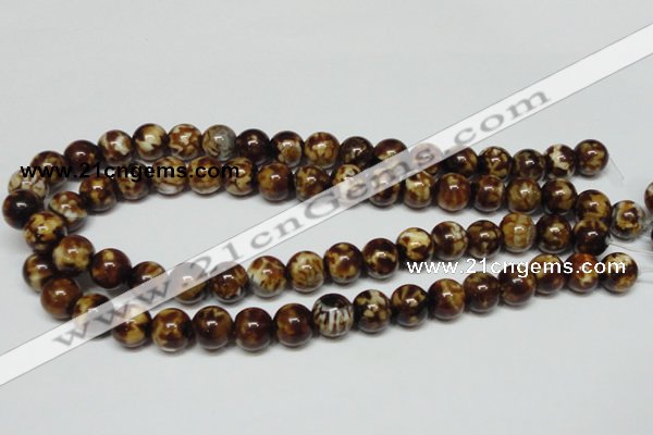 CAB611 15.5 inches 12mm round leopard skin agate beads wholesale