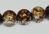 CAB612 15.5 inches 14mm round leopard skin agate beads wholesale