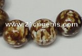 CAB613 15.5 inches 16mm round leopard skin agate beads wholesale