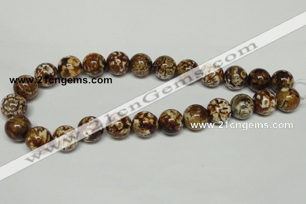 CAB613 15.5 inches 16mm round leopard skin agate beads wholesale