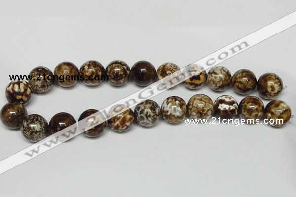 CAB614 15.5 inches 18mm round leopard skin agate beads wholesale