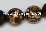 CAB615 15.5 inches 20mm round leopard skin agate beads wholesale