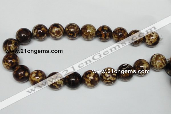 CAB615 15.5 inches 20mm round leopard skin agate beads wholesale