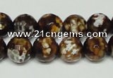 CAB617 15.5 inches 12mm faceted round leopard skin agate beads wholesale