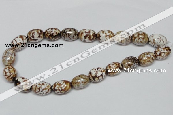 CAB621 15.5 inches 15*20mm egg-shaped leopard skin agate beads wholesale