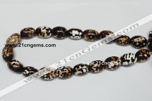 CAB622 15.5 inches 15*20mm egg-shaped leopard skin agate beads wholesale